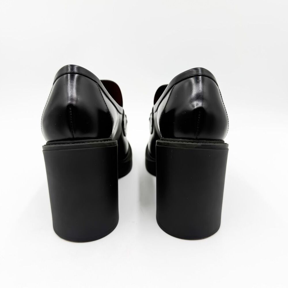 Gucci Platform Horsebit Loafers Black Leather Chunky Heel Pumps EU 38.5 US 8.5 - Picture 5 of 11